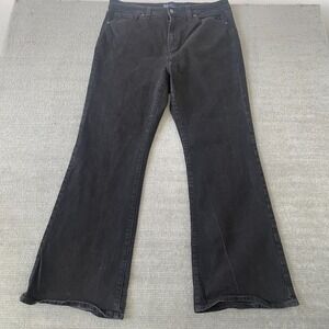 Gap Jeans Women 18/34R Black Denim 70s Flare High Rise Casual Classic Stretch Zi